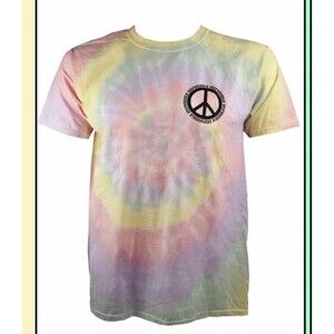 Unspeakable YouTube Merch, Peace&Love Tie Dye Short Sleeve Shirt, Size Adult S